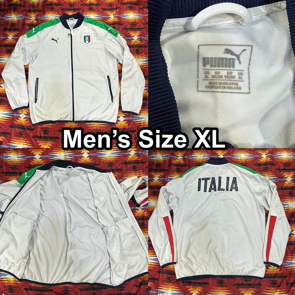 Puma Authentic Italy Stadium National Team 2016 Soccer White Jacket Men’s Sz XL